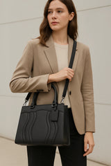 Elegant Black Leather Tote Elegant Black Leather Tote