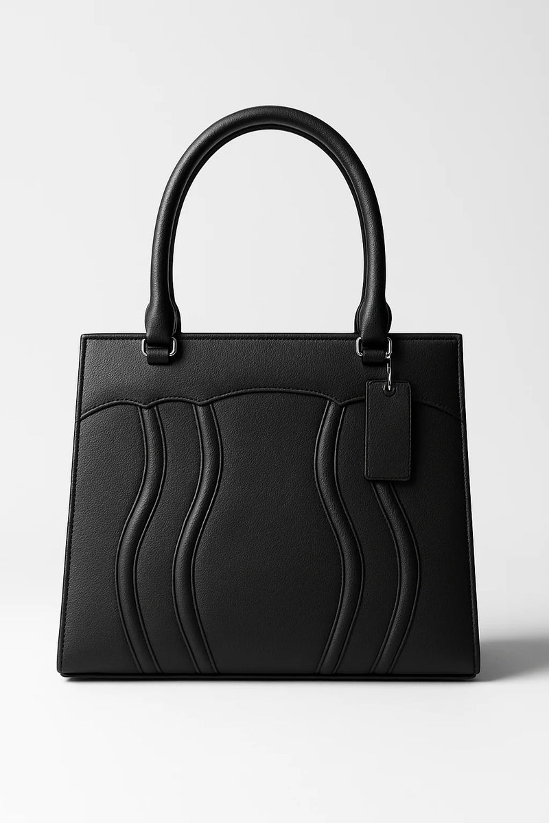 Elegant Black Leather Tote