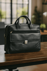 Regal Midnight Leather Laptop Bag